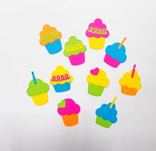 Die Cut Bright Cupcakes Card Making/bags/tags/  Scrapbooking