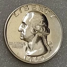 🟅 1960 PROOF 90% Silver Wash. Quarter 25¢