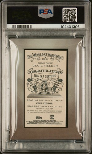 Cecil Fielder PSA 6 2020 Topps A&G X Mini Framed Authentic Autograph - Picture 3 of 3