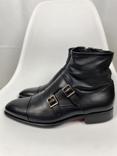 Santoni Monk Strap Boots Genuine Leather size EU6 US7 - Picture 3 of 13