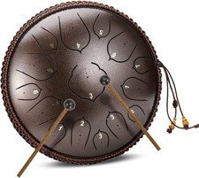 Steel Tongue Drum 15 Notes 14 Inch D-Key Panda Balmy Drum Percussion Instrument