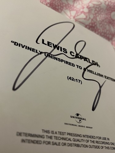 Lewis Capaldi - Divinely Uninspired SIGNED/AUTOGRAPHED White Label Test Press CD - Picture 5 of 5