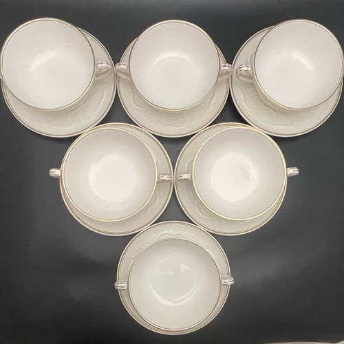 Wedgwood of Etruria Goldrand Patrizier 12 Stück Suppentassen & Untertassen um 1930 England - Bild 4 von 20