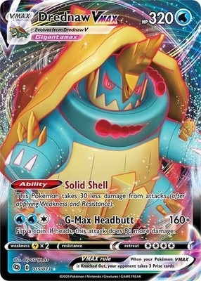 Pokemon Champions Path Full Art Drednaw VMAX 015/073 - Near Mint (NM)