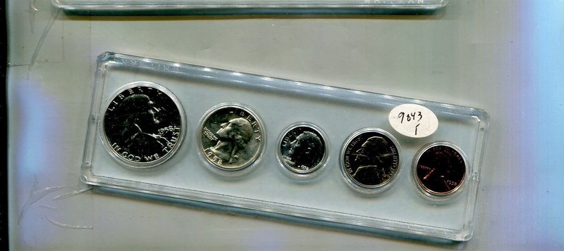 1958 UNITED STATES 5 COIN PROOF SET NO ENVELOPE 9843T