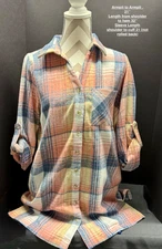 NWT Cozy Co. By Cozy Casual Jacket/Dress Button Front Roll Tab Sleeves Sz Small