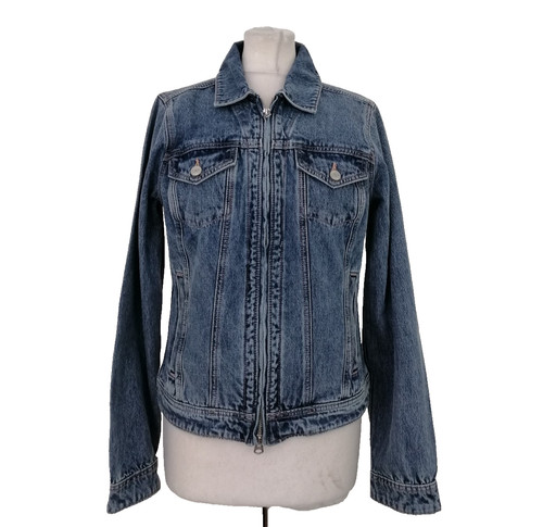 Hollister Women's Denim Jacket Size M Blue Collared Long Sleeve Full Zip Used