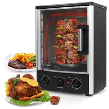 Nutrichef Vertical Countertop Oven with Rotisserie, Bake, Broil, & Kebab Rack...