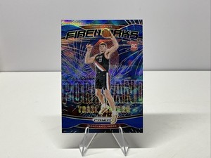 2024-25 Panini Prizm - Fireworks Donovan Clingan #9 Blue Wave Prizm /175 (RC)