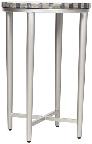 Hannibal Modern Iron Round Accent Table 14" for Silver Pinwheel for Living Room - Picture 6 of 7