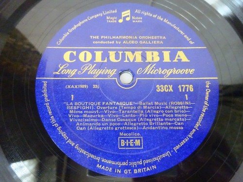 ED1 ROSSINI-RESPIGHI: LA BOUTIQUE FANTASQUE etc LP, Galliera, COLUMBIA 33CX 1776 - Picture 3 of 4