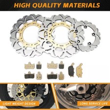Front Rear Brake Discs Rotors Pads For Yamaha R1 YZF R1 YZF-R1 2007 2008 09-2014