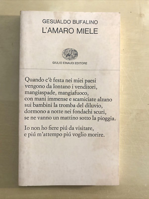 GESUALDO BUFALINO - L'AMARO MIELE, EINAUDI 1982 #