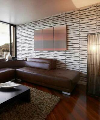 Easy Peel & Stick Durable Plastic 3D Wall Panel-LAVA. 12 Panels/32sf