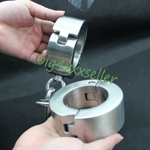 Esposas encuadernadas de acero inoxidable pesado de 3,5 kg cadenas de retención bloqueo - Imagen 8 de 12