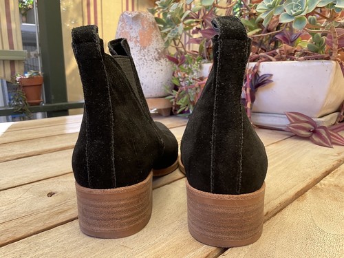 Wittner Black Leather Suede Gusset Pull On Chelsea Ankle Boots Womens Sz 36 5.5 - Picture 5 of 11