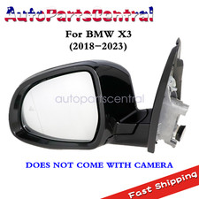 For BMW X3 2018 2019 2020-23 Black Left Driver Side Mirror With Blind Spot