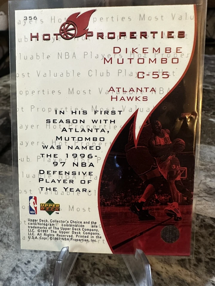 1997 Upper Deck Collectors Choice Dikembe Mutombo Basketball Card #356 Nuggets  - Image 2 of 2