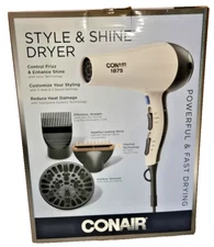 Conair 1875 Style & Shine Hair Dryer Thermal Technology with accessories new