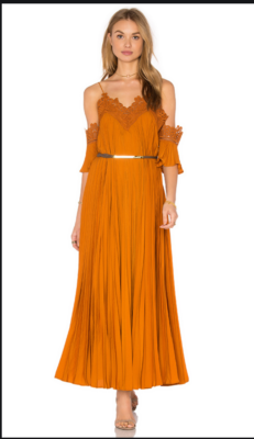 Self Portrait Pleated Cold Shoulder Gown US4 | eBay