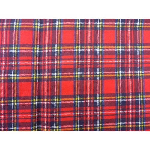 Fabric, Flannel, Cotton, Red-Navy-Plaid 22" wide x 2 Yds Long