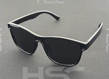 Polarized Sunglasses Deion Prime Time Shiny Black Frame Dark Smoke Shield Lens