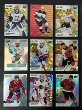 2023-24 Upper Deck Allure Hockey Lot (9) RC's, Inserts, Stars, Red Rbw, Yel-Taxi