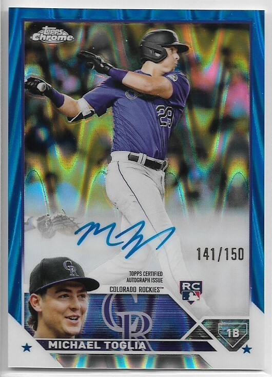 2023 Topps Chrome Michael Toglia #RA-MT Rookie Blue RayWave Refractor Auto /150