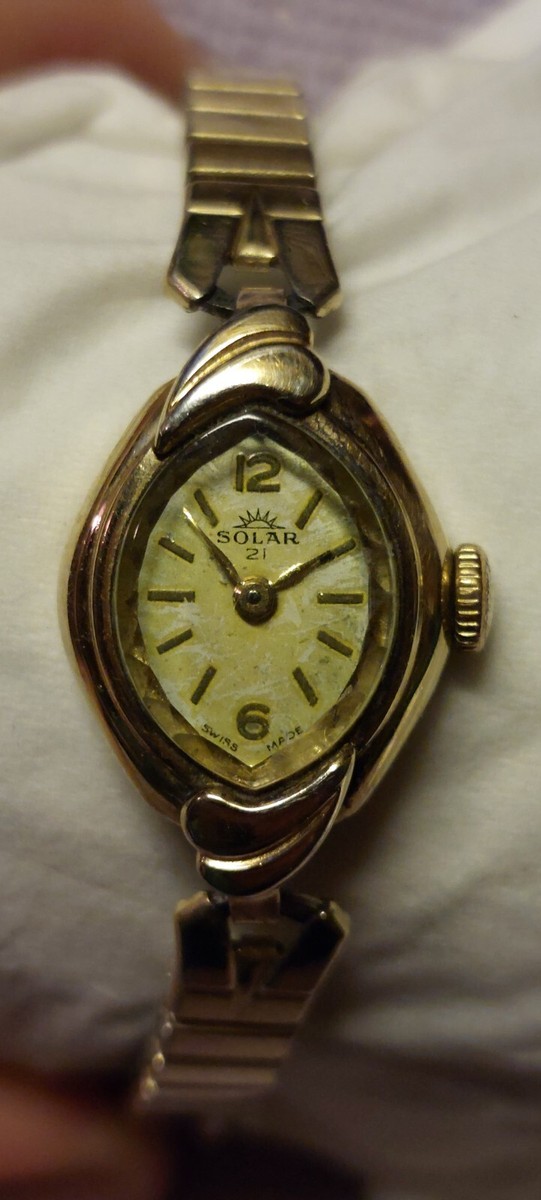 M597 vintage 70s ナバホ族 Alfred Joe ウォッチバンド Vintage Solor 21 Swiss Made Liberty 10KGF Watch | eBay