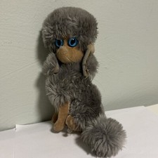Vintage 60s Kamar Poodle Plush Gray Stuffed Animal 1968 Made In Japan