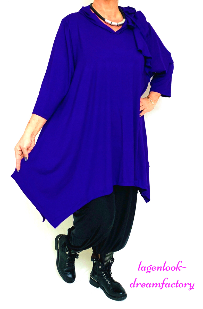 LAGENLOOK Tunica Camicia Lunga Volante Pulli 44 46 48 50 52 54 56 - Foto 8