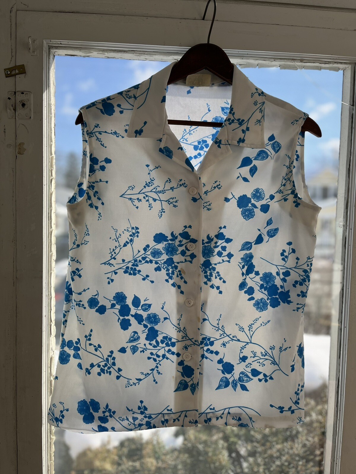 Vtg Beher Womans button front Polyester Sleeveles… - image 5