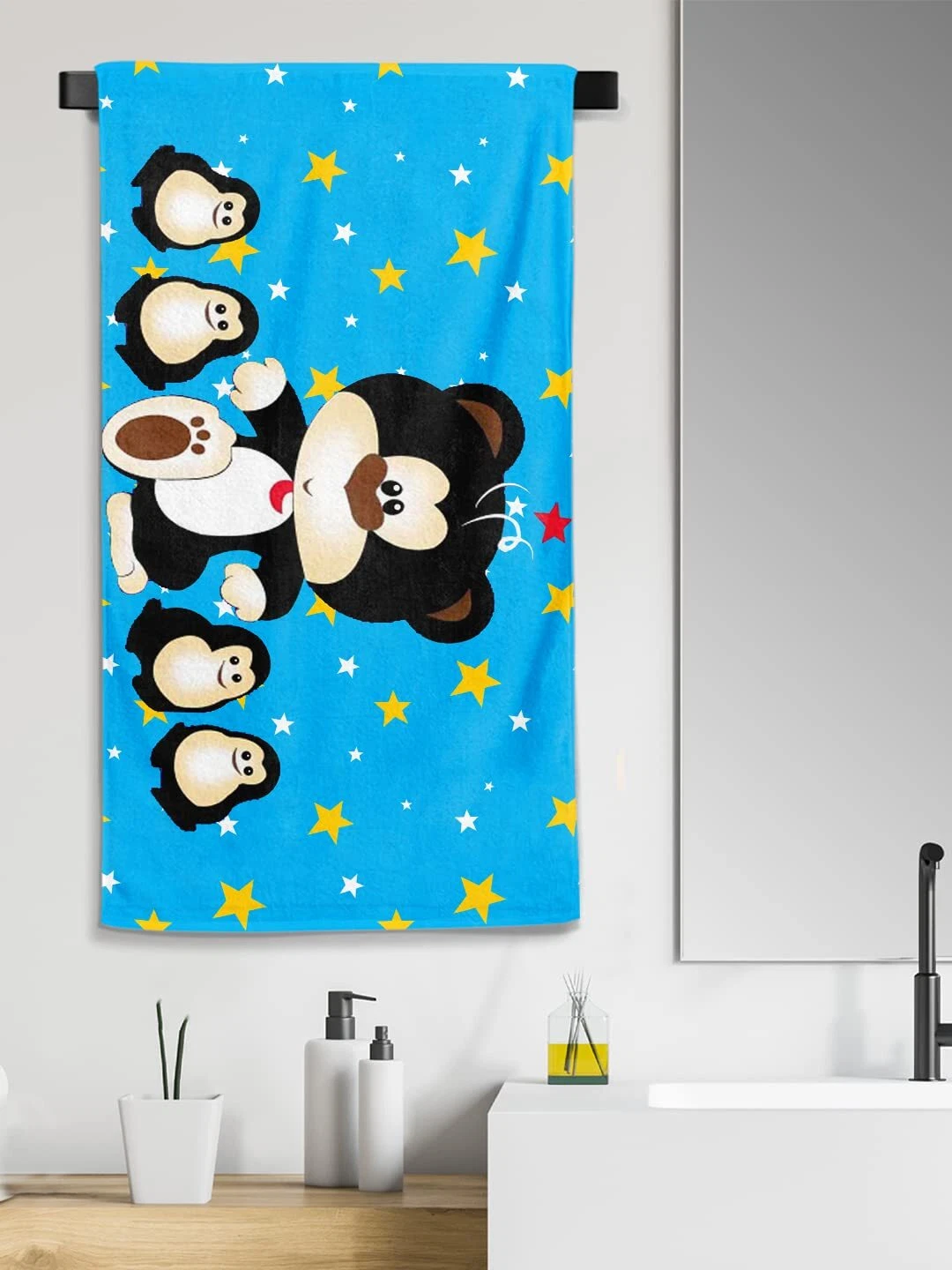 Cartoon Printed Medium Cotton Bath Towel for Kids
