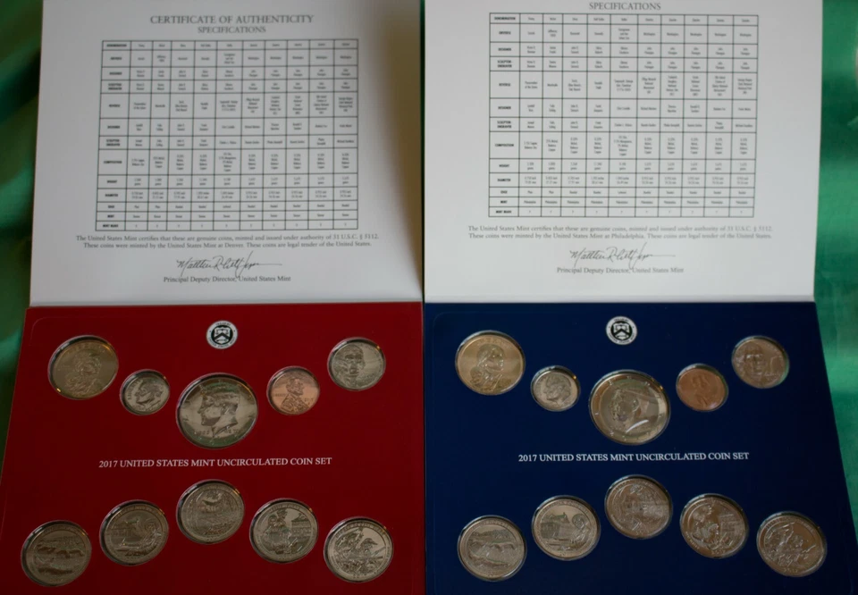 2017 ANNUAL US Mint Uncirculated Coin Set P and D Minted 20 Coins with COA - Image 3 of 4