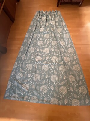 Paar hochwertige handgenähte Vorhänge Landhaus D 107'' B 73'' jeweils Duck Egg blau