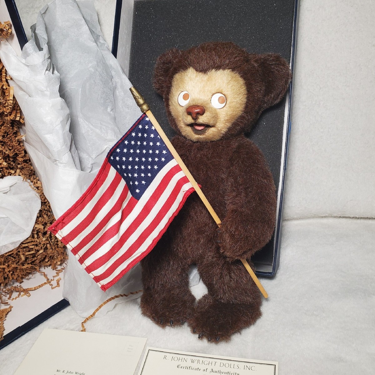 R. John Wright The Clifford Berryman Bear w/Box and COA. Limited