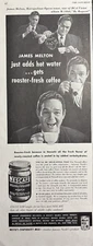 1950s Nescafe Coffee James Melton Met Opera Tenor Fresh Flavor VTG Print Ad