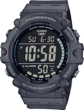 Casio AE1500WH-8BV, Chronograph Watch, Gray Resin Band, Alarm, Illuminator