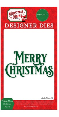 Carta Bella Paper CHRISTMAS CHEER Vintage Merry Christmas Die Set