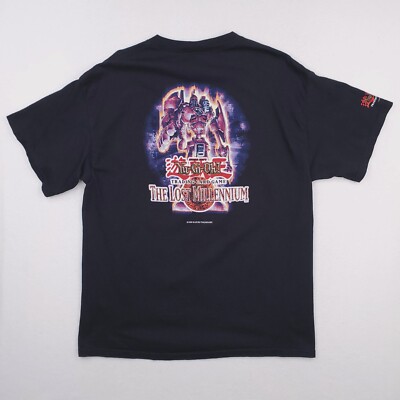 遊戯王 THE LOST MILLENNIUM promo tee 当時物 VTG YuGiOh Shirt Mens L Black GX The Lost Millenium Ancient Gear