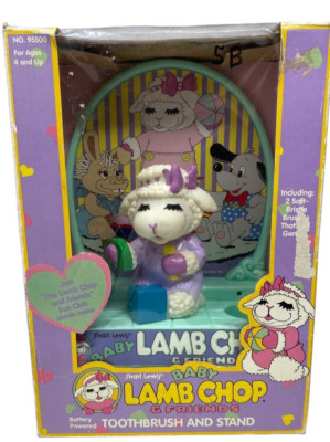 Vintage 1993 Baby Lamb Chop & Friends Toothbrush & Stand Battery Powered