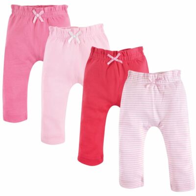 Touched by Nature Organic Harem Pants, 4-Pack, Pink and Coral