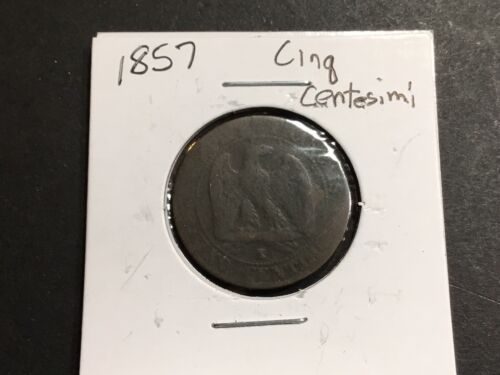 1857 France 5 Cinq Centimes Coin-06022-0015