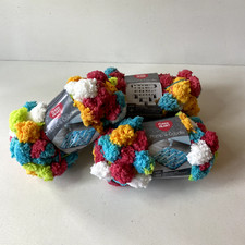 Red Heart Pomp a Doodle Quirky Net Wt 3.5oz 14 Yards Eac Lt of 3 Multicolor Blue