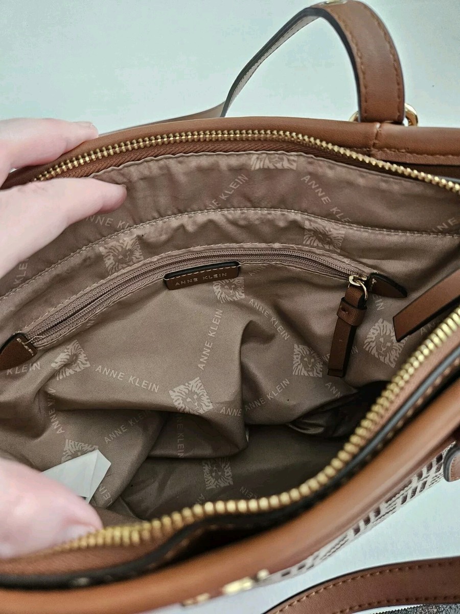 Anne Klein Brown Canvas Shoulder Bag NWOT Double Handle | eBay Anne Klein Brown Canvas Shoulder Bag NWOT Double Handle | eBay