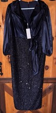 mother of the bride dress Sheath-Sequin-Satin- long Sleeve