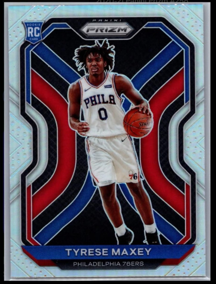 2020-21 Panini Prizm #256 Tyrese Maxey Silver Prizm Rookie Philadelphia 76ers