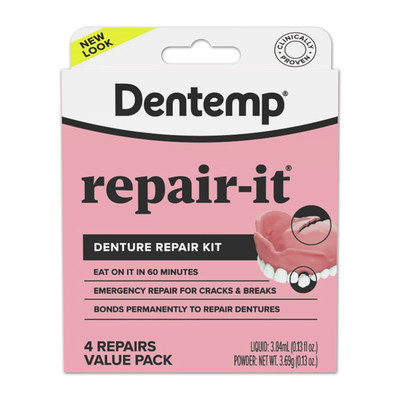 Dentemp Repair Kit - Repair-It Advanced Formula Denture Repair Kit - Repairs Bro