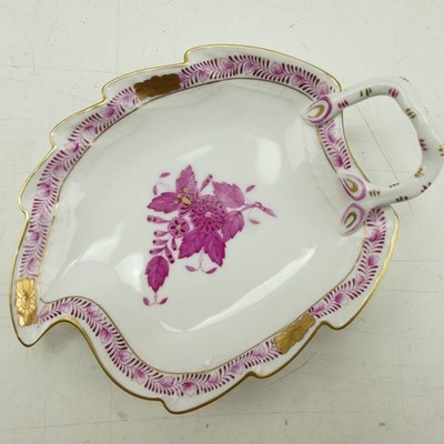 Herend Apponyi purpur Gebäckschale blattform  RT-2542