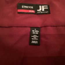JF J. Ferrar Men  s Stretch Slim Long Sleeve Shirt L 16-161/2 32-33